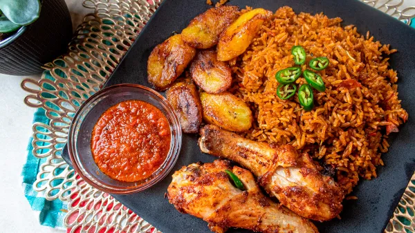 Jollof rice and chicken
